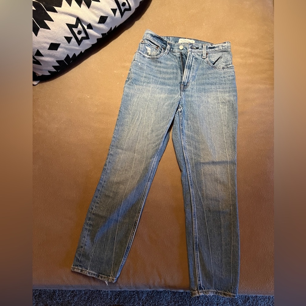 Abercrombie & Fitch Light Blue High Rise Mom Jeans